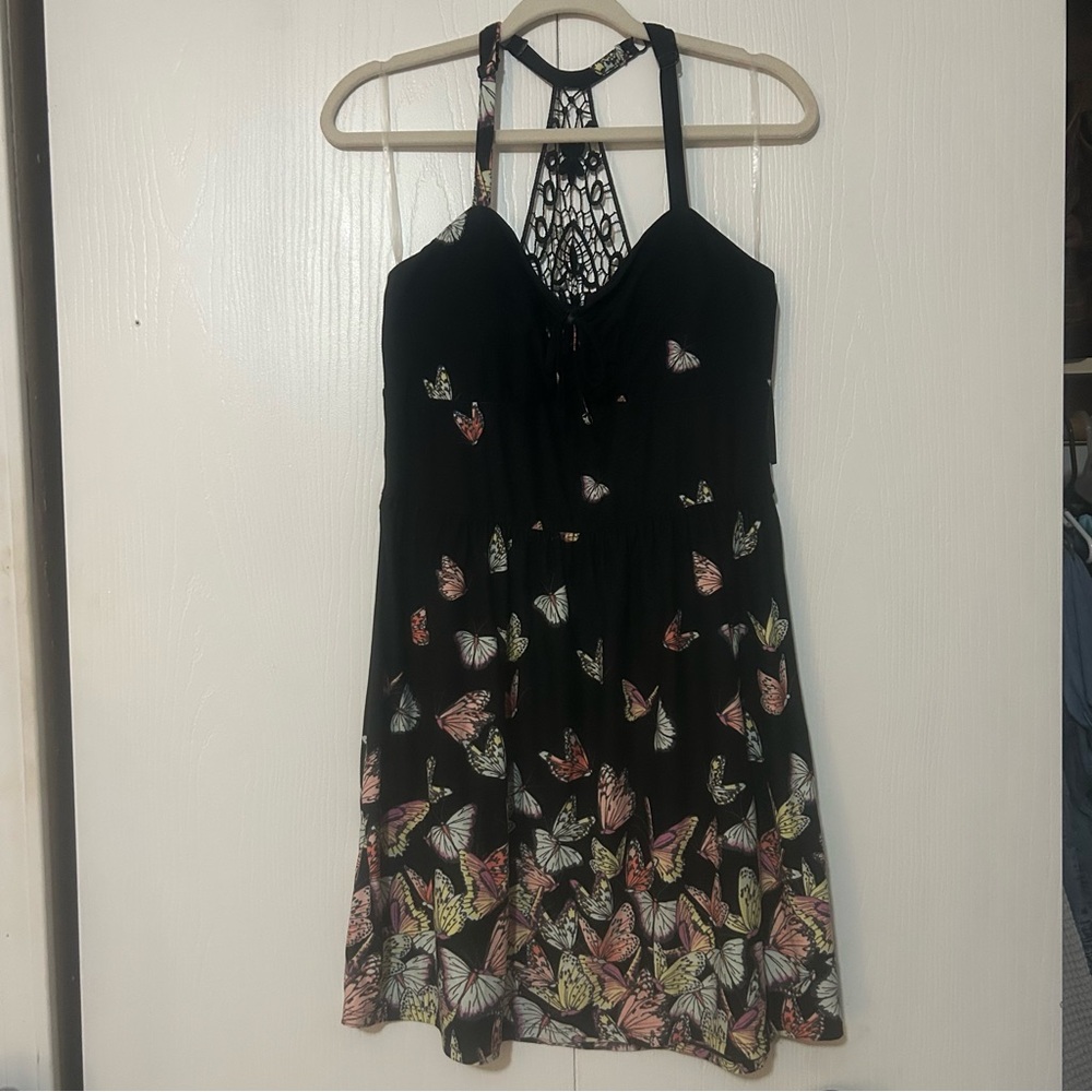 No Boundaries Black Butterfly Mini Dress